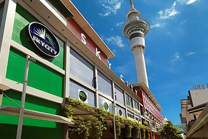 SkyCity Casino next to Auckland Tower