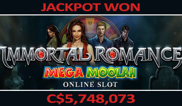 Immortal Romance Mega Moolah Winner at Grand Mondial Casino
